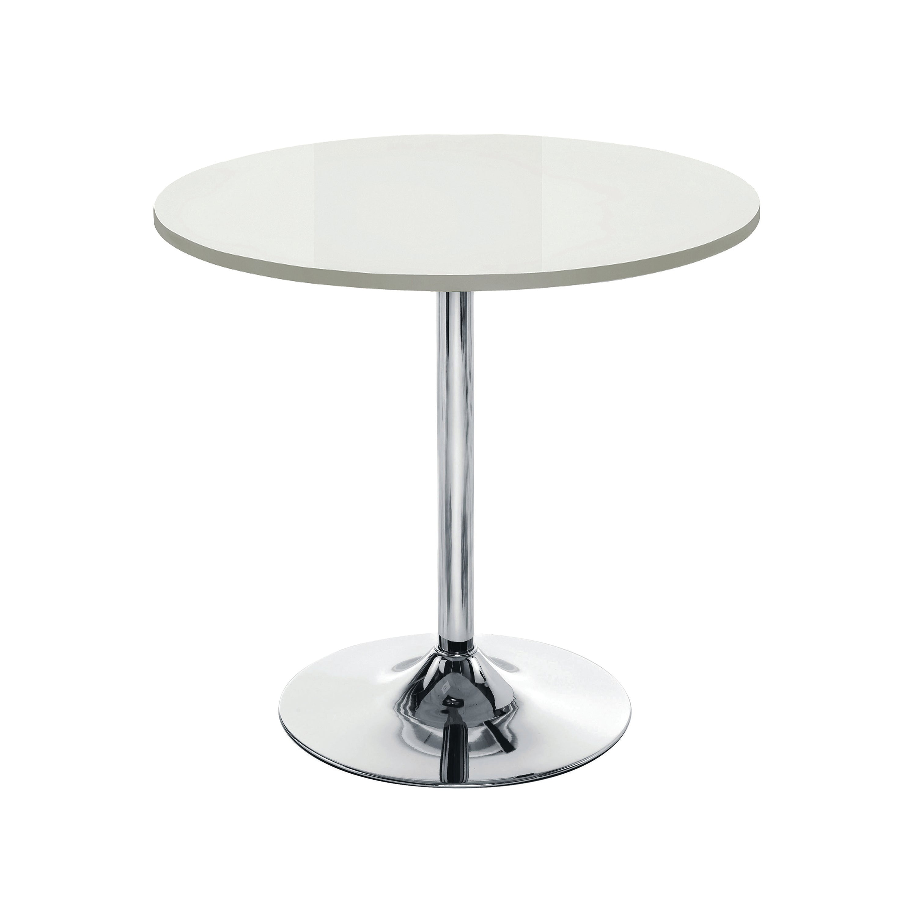 Jemini Bistro Trumpet Table Small 800x800x715mm White/chrome Kf838544