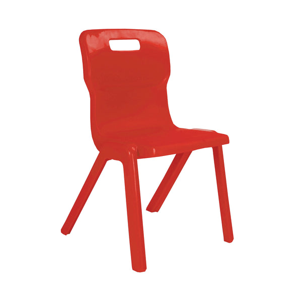 Titan One Piece Classroom Chair 482x510x829mm Red – (Pack of 10)