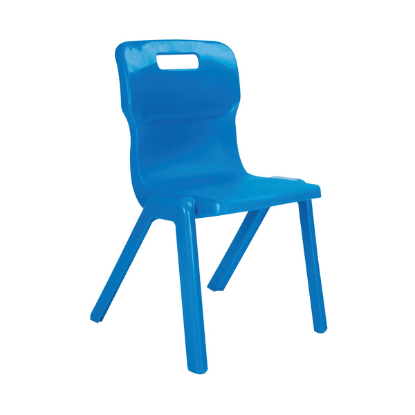 Titan One Piece Classroom Chair 482x510x829mm Blue – (Pack of 10)