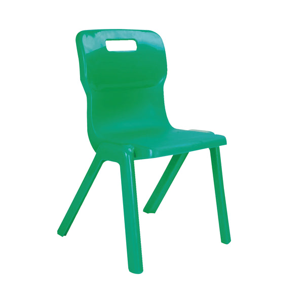 Titan One Piece Classroom Chair Green 482x510x829mm – (Pack of 30)