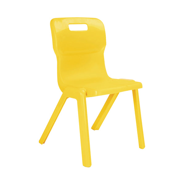Titan One Piece Classroom Chair 482x510x829mm Yellow – (Pack of 30)