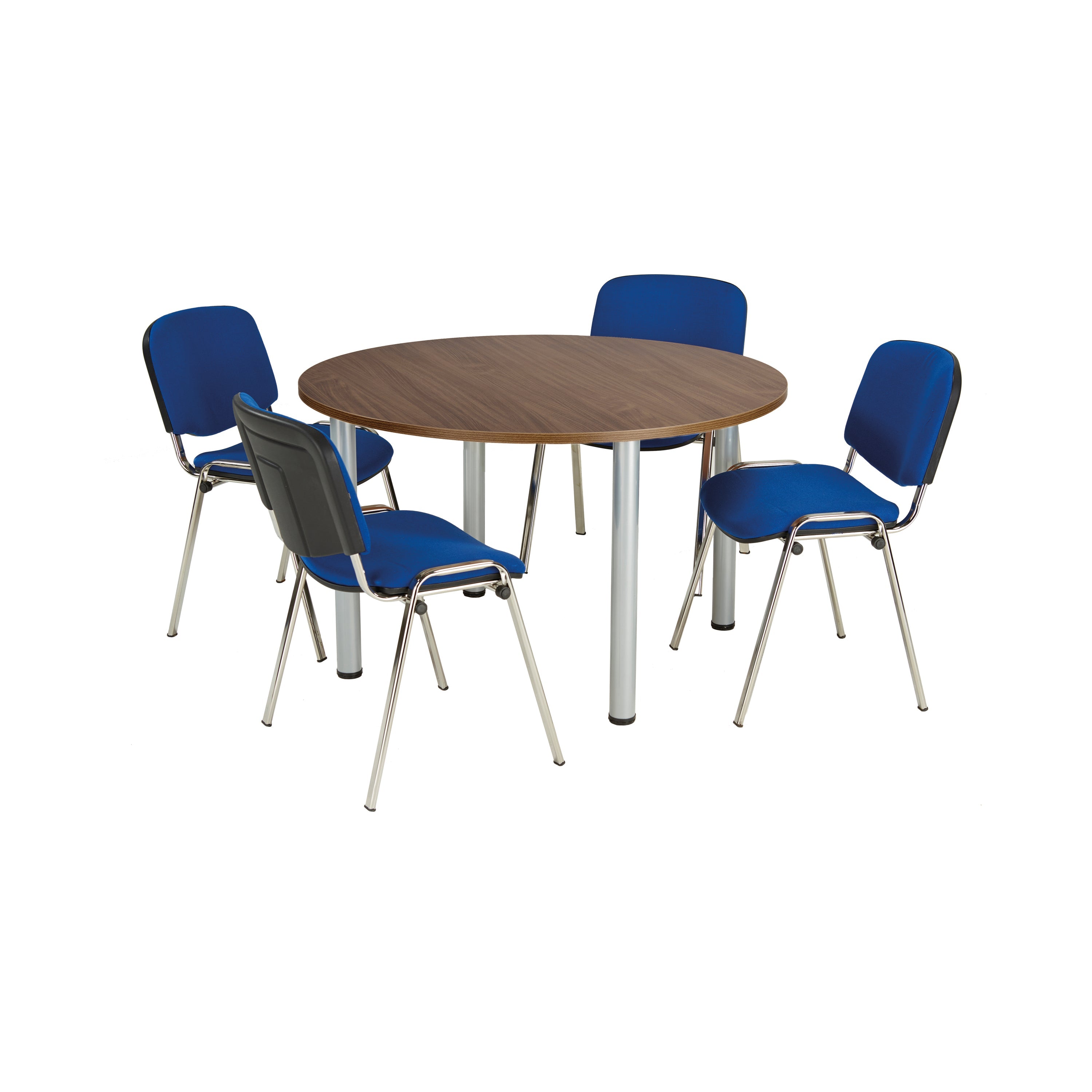 Jemini Circular Meeting Table 1200x1200x730mm Walnut Kf840193