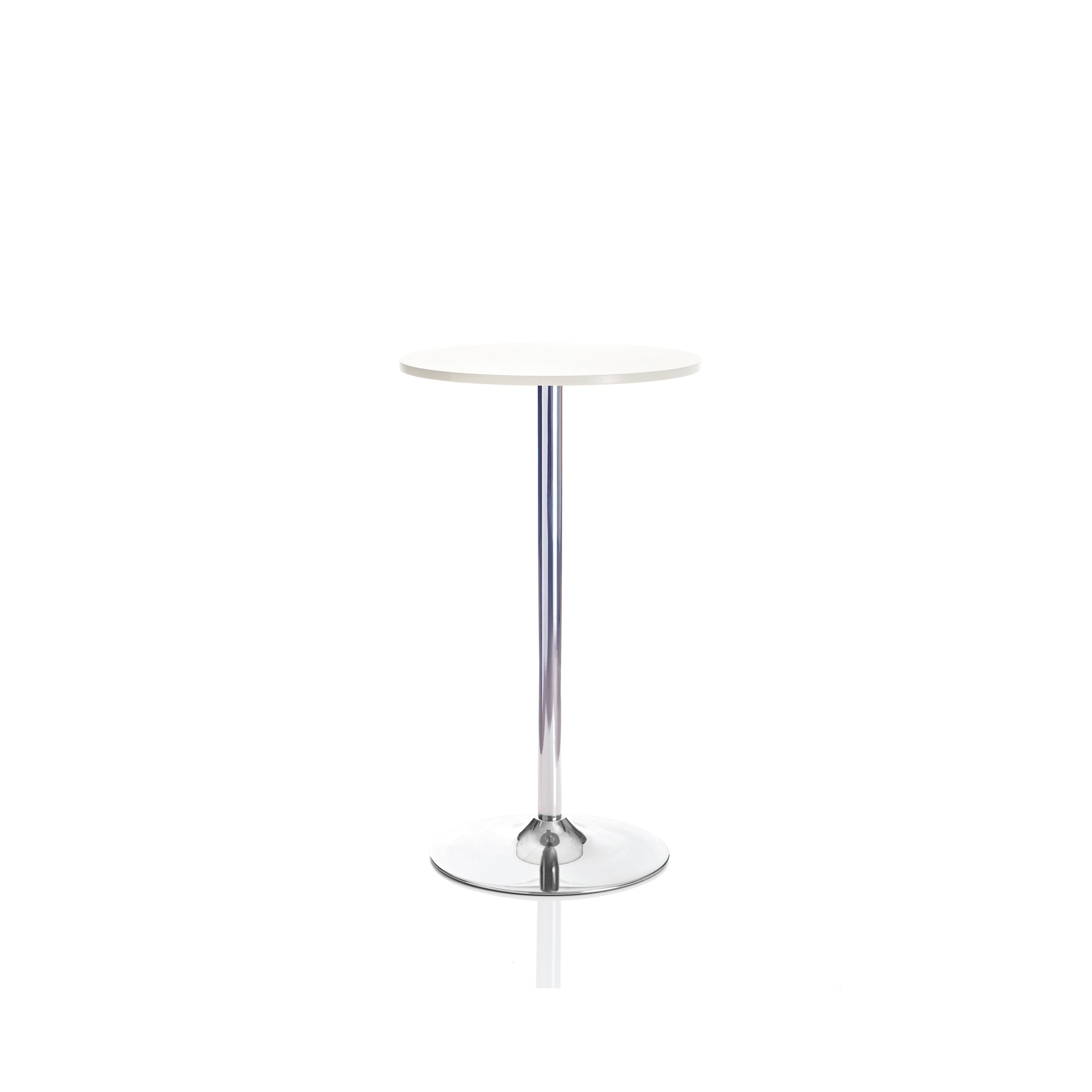 Jemini Bistro Trumpet Table Tall 600x600x1045mm White/chrome Kf840209