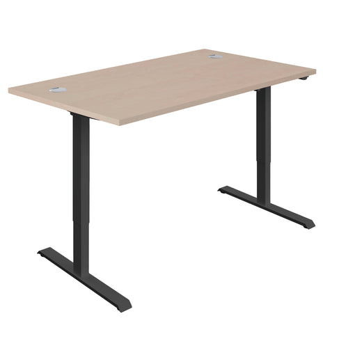Jemini Economy Single Motor Sit/stand Desk 1400x800x705-1220mm Maple/black Kf882382