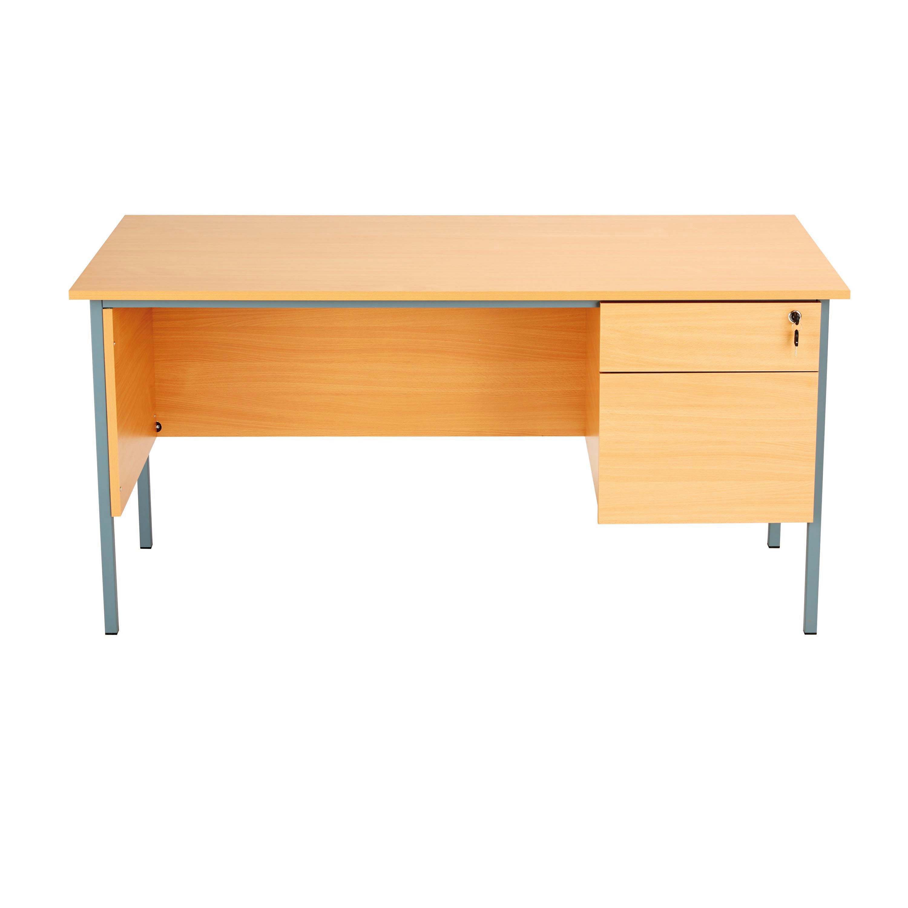 Serrion 4 Leg Desk 2 Drawer Pedestal 1500x750x725mm Ellmau Beech KF882390