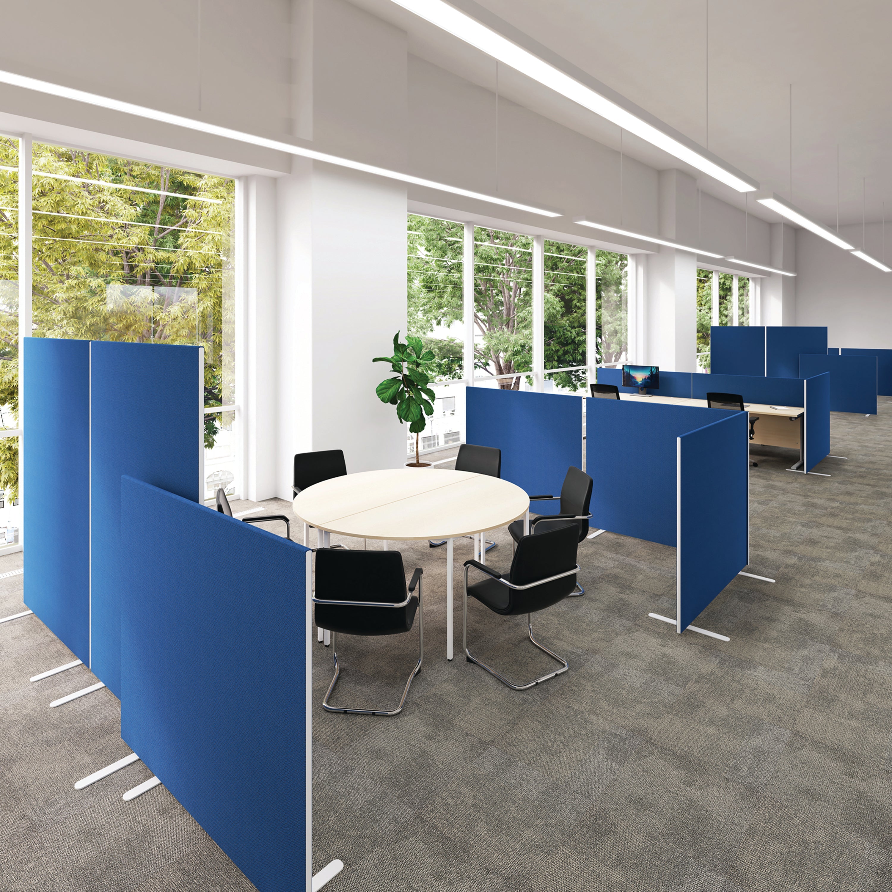 Jemini Floor Standing Screen 1200x25x1800mm Black Kf90493