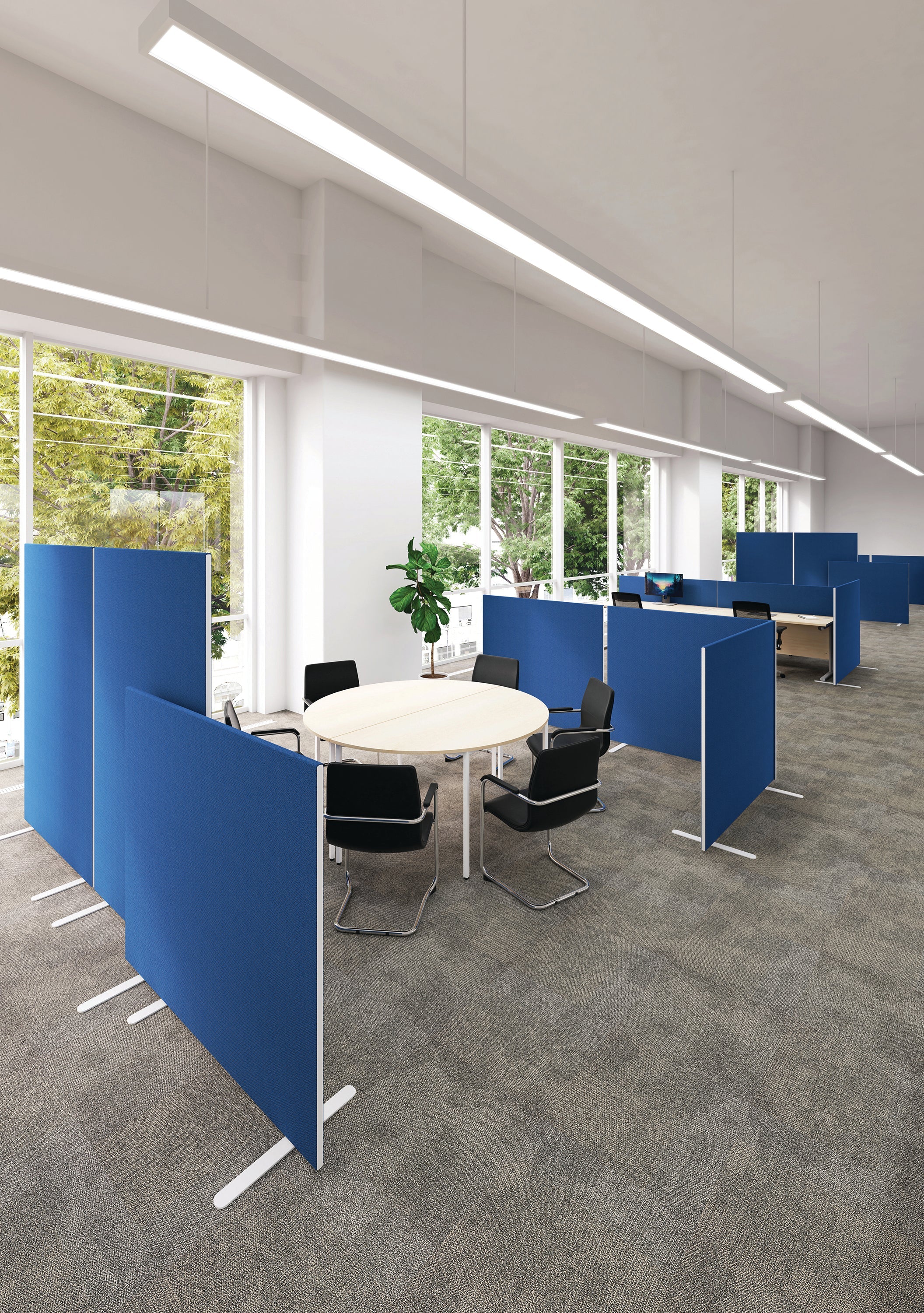 Jemini Floor Standing Screen 1200x25x1800mm Blue Kf90494
