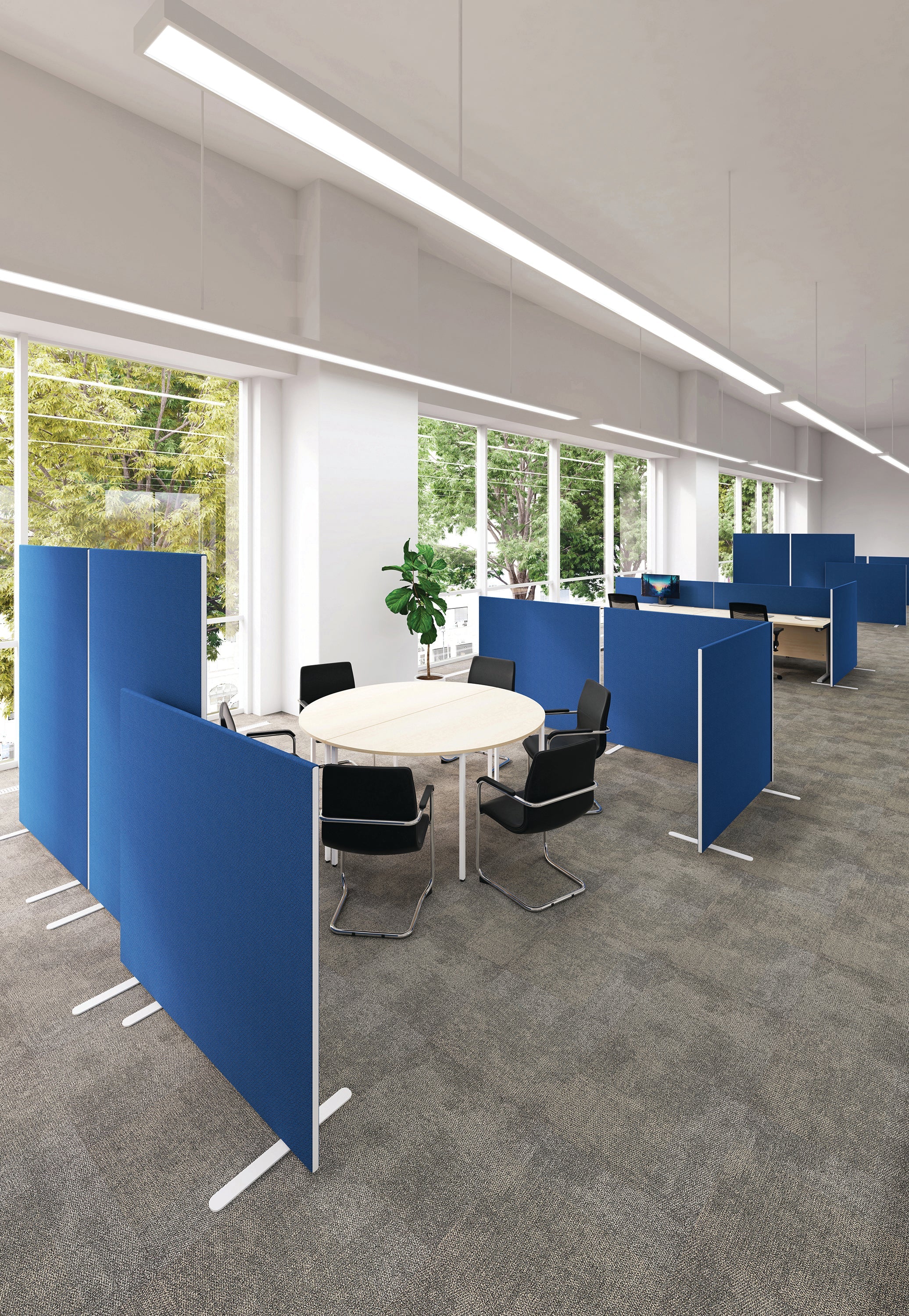 Jemini Floor Standing Screen 1400x25x1800mm Blue Kf90500