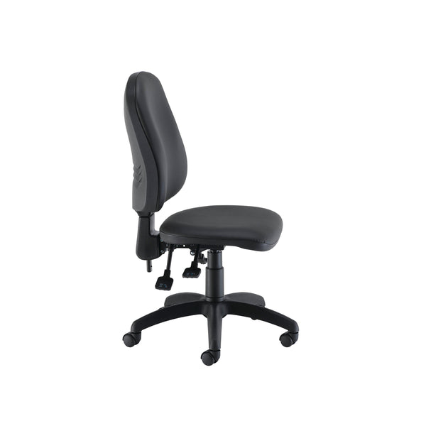 Jemini Teme Deluxe High Back Operator Chair 640x640x985-1175mm Leather Look Black Kf90540