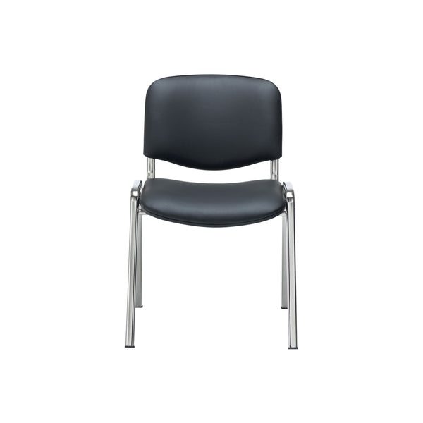 Jemini Multipurpose Stacking Chair 532x585x805mm Chrome/black Polyurethane Kf90563
