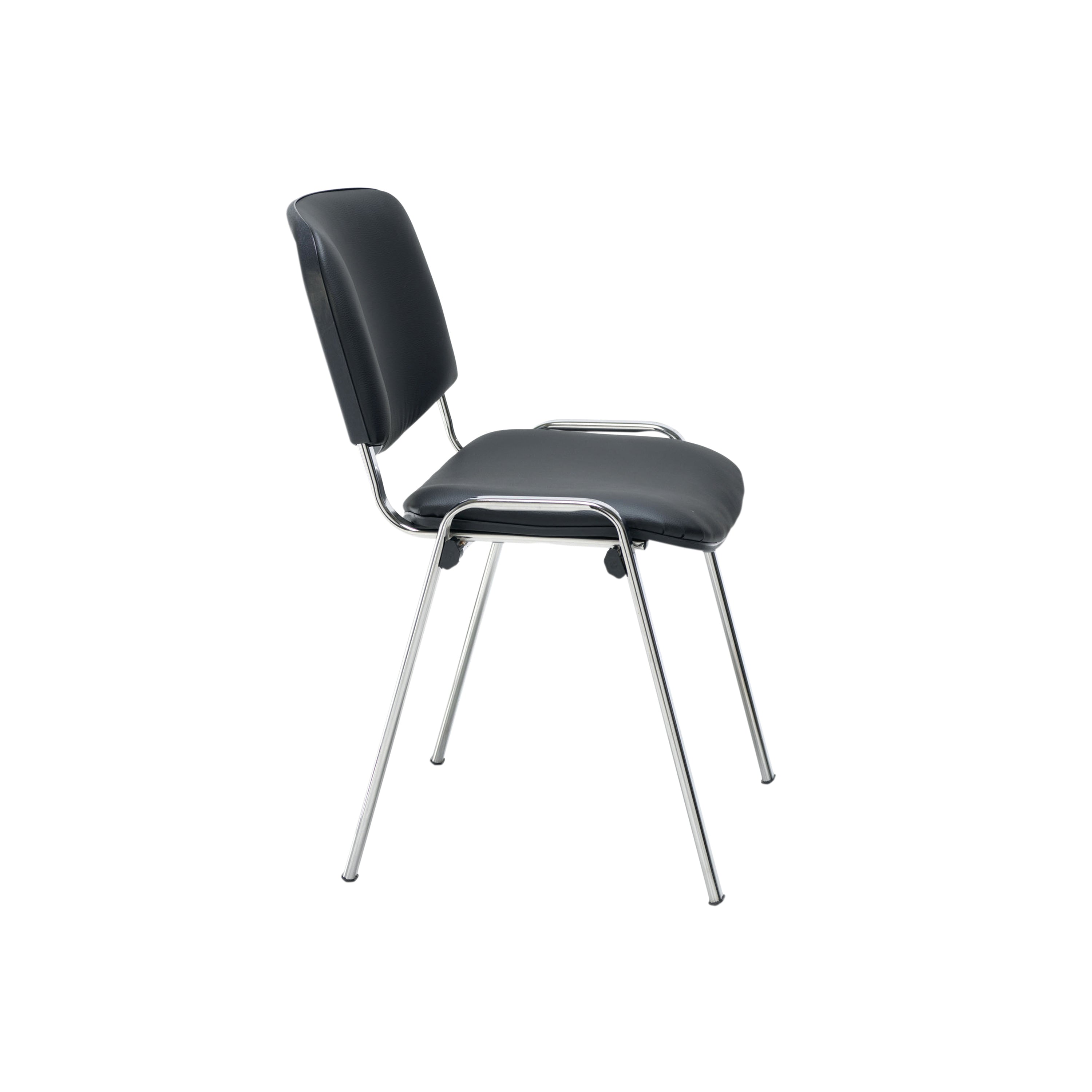 Jemini Multipurpose Stacking Chair 532x585x805mm Chrome/black Polyurethane Kf90563
