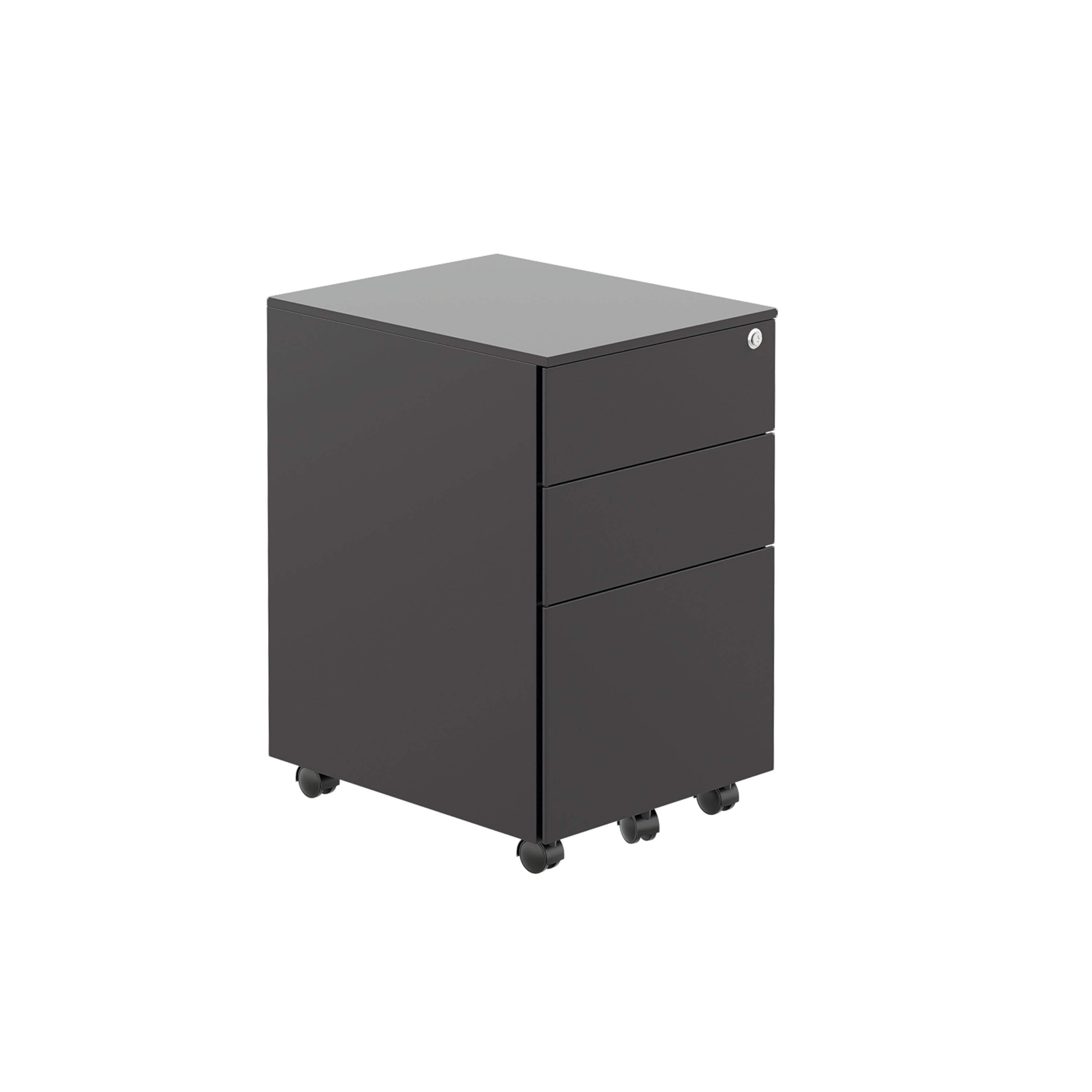 Jemini Contract 3 Drawer Mobile Desk Pedestal 380x470x615 Black Kf90689