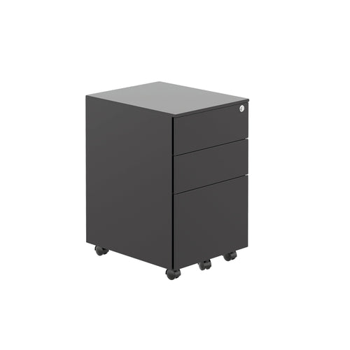 Jemini Contract 3 Drawer Mobile Desk Pedestal 380x470x615 Black Kf90689