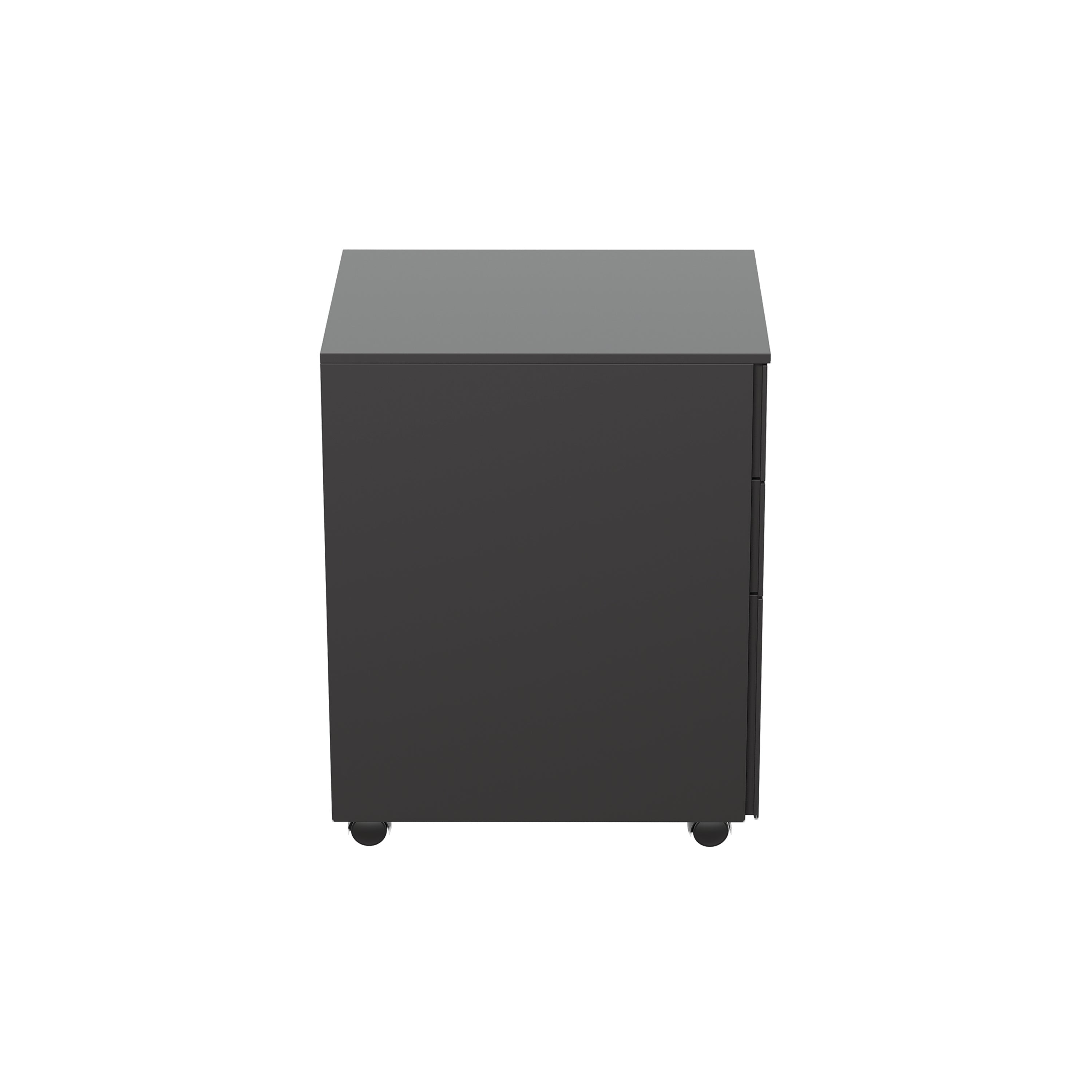 Jemini Contract Steel 3 Drawer Mobile Pedestal Slimline 300x470x615mm Black Kf90691