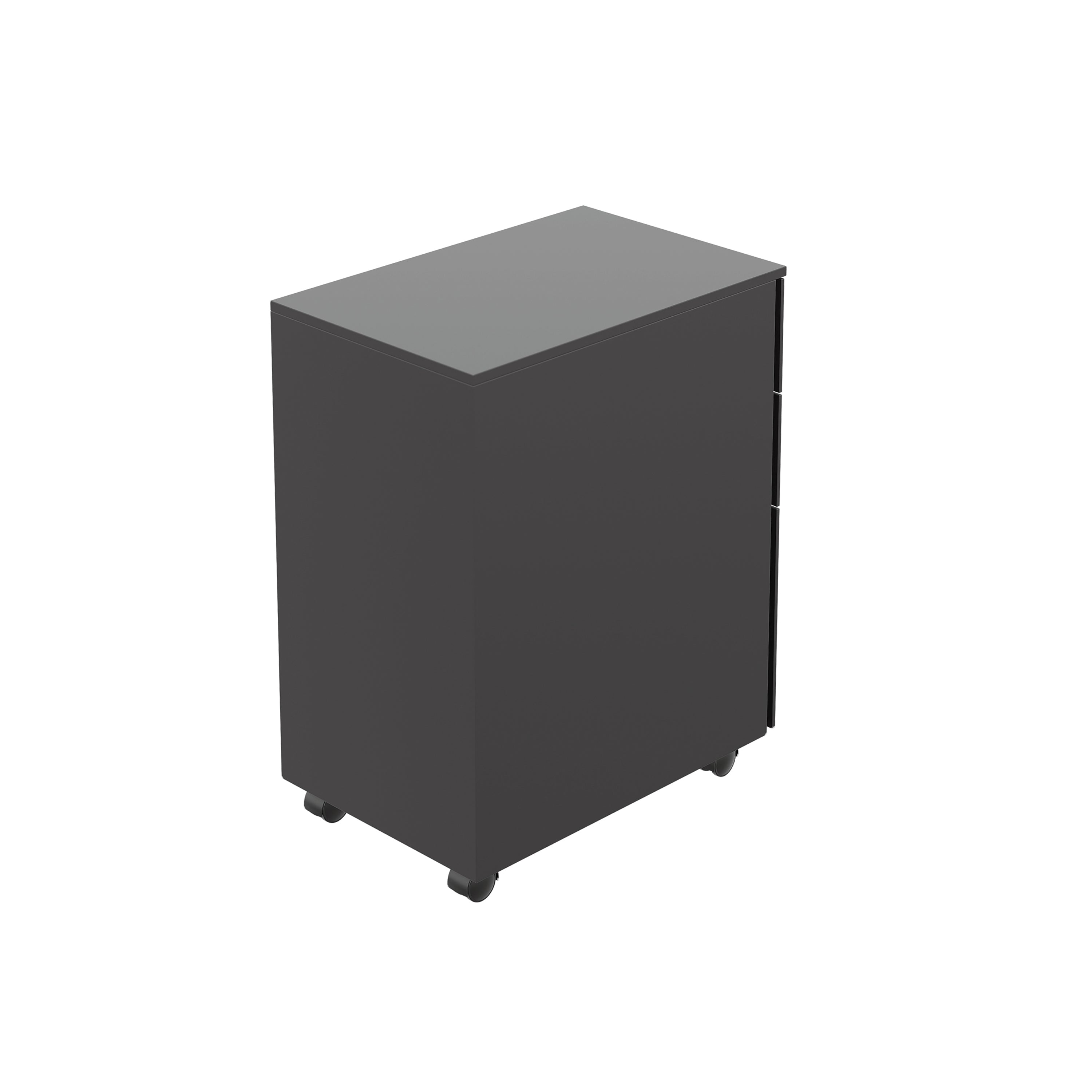 Jemini Contract Steel 3 Drawer Mobile Pedestal Slimline 300x470x615mm Black Kf90691