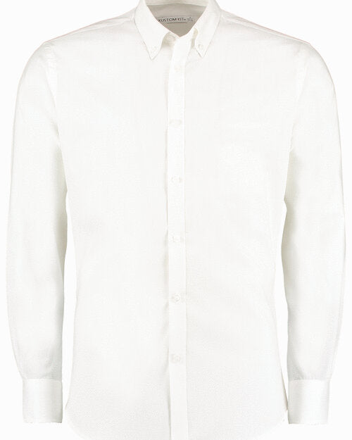 Kustom Kit KK182 Slim Fit Stretch Oxford Long Sleeve Shirt