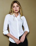 Kustom Kit KK242 Ladies Tailored Fit Poplin Long Sleeve Shirt - thumbnail 2