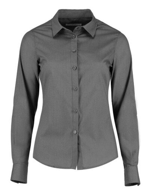 Kustom Kit KK242 Ladies Tailored Fit Poplin Long Sleeve Shirt