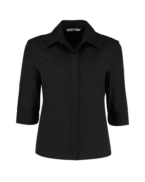 Kustom Kit KK715 Ladies Tailored Fit Continental 3/4 Sleeve Blouse - [CLEARANCE]