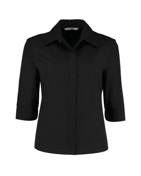 Kustom Kit KK715 Ladies Tailored Fit Continental 3/4 Sleeve Blouse - [CLEARANCE]