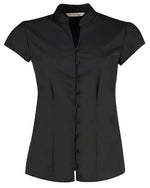 Kustom Kit KK727 Ladies Tailored Fit  Mandarin Collar Cap Sleeve Blouse - thumbnail 3