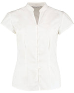 Kustom Kit KK727 Ladies Tailored Fit  Mandarin Collar Cap Sleeve Blouse - thumbnail 4