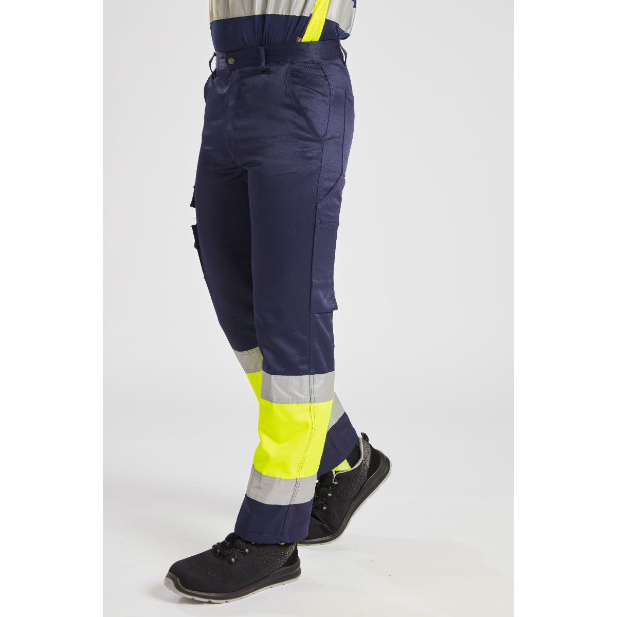 Rear studio shot of the Portwest Hi-Vis Lightweight Trouser