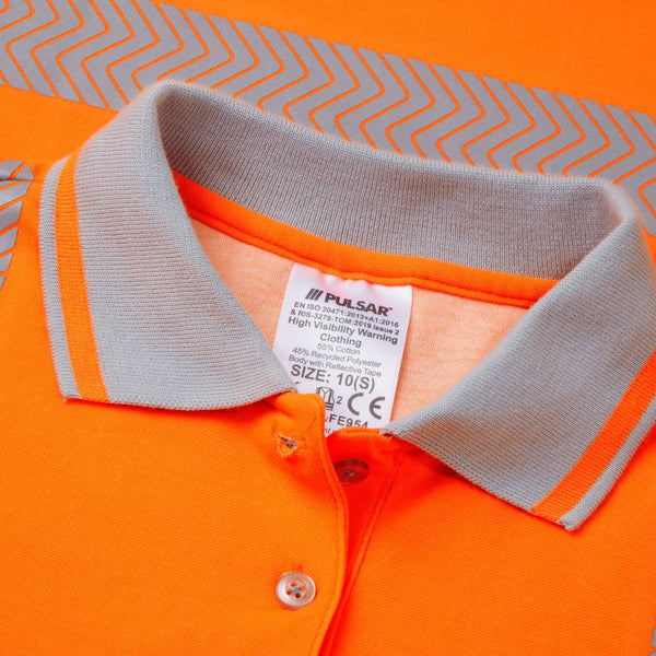 Pulsar Life Mens Long Sleeve Hi-Vis Polo Shirt - LFE903 - [CLEARANCE]