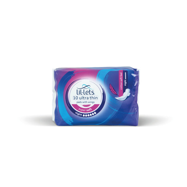 Lil-lets Supersoft Sanitary Pads Night Ultra With Wings X10  (Pack of 24)