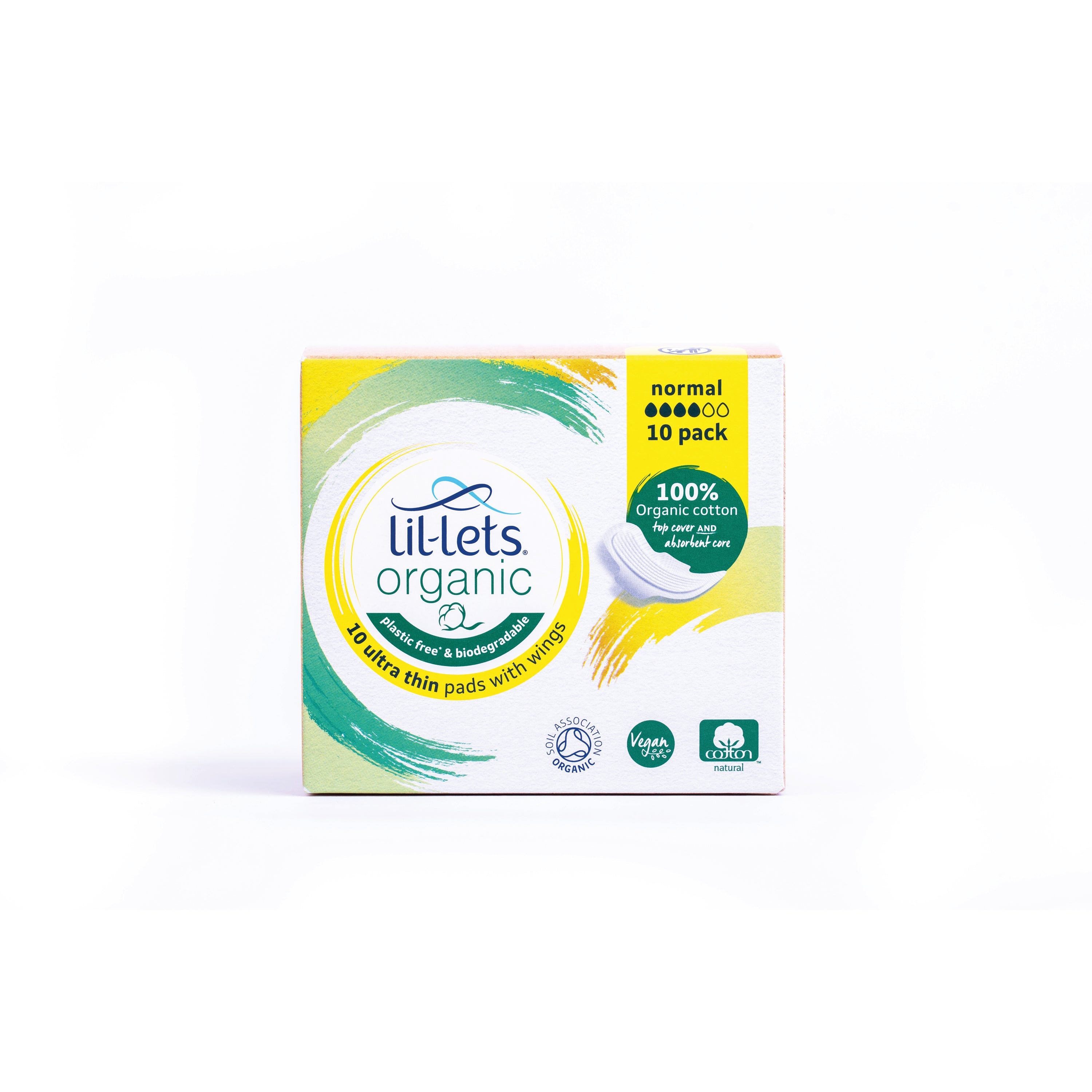 Lil-lets Organic Sanitary Pads Ultra Thin With Wings Normal X10  (Pack of 24)