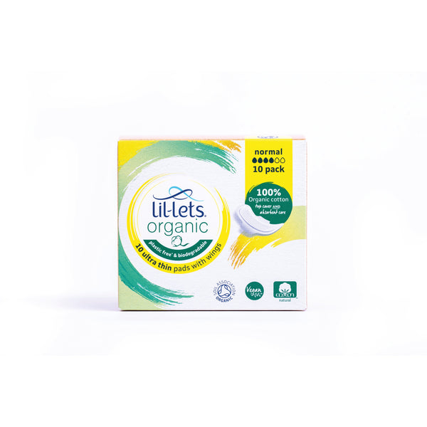 Lil-lets Organic Sanitary Pads Ultra Thin With Wings Normal X10  (Pack of 24)