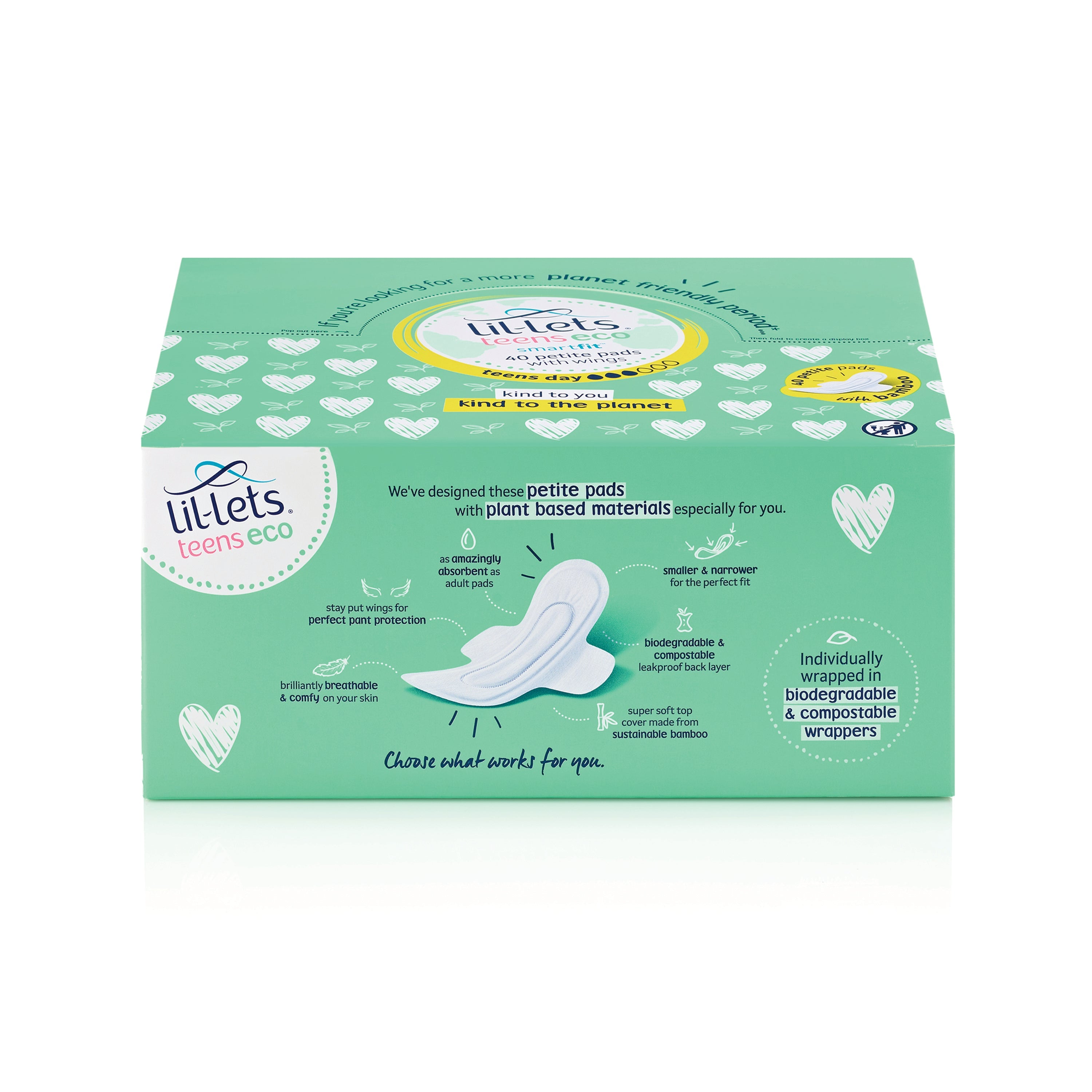 Lil-lets Teens Eco Sanitary Pads Wrapped With Wings  (Pack of 40)
