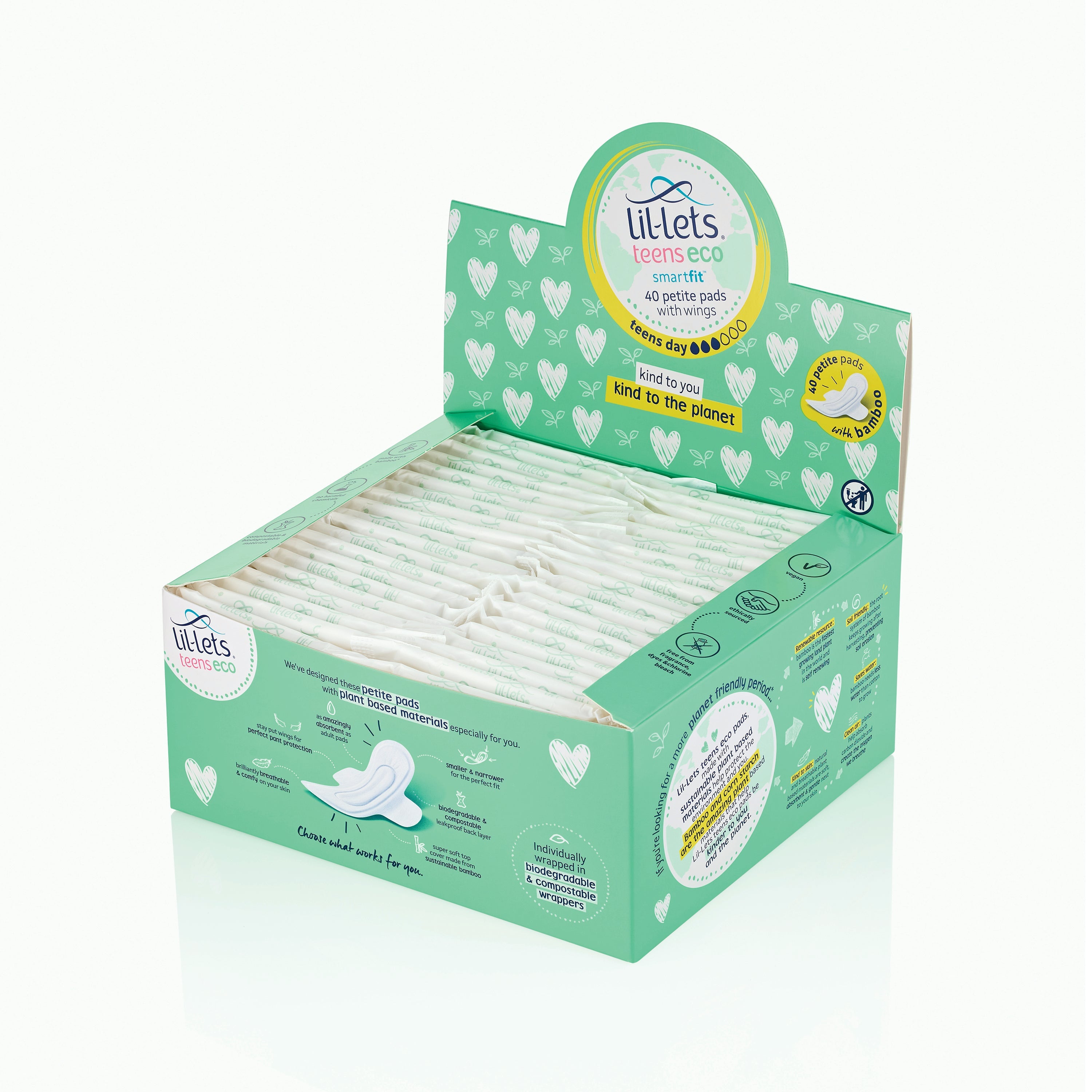 Lil-lets Teens Eco Sanitary Pads Wrapped With Wings  (Pack of 40)
