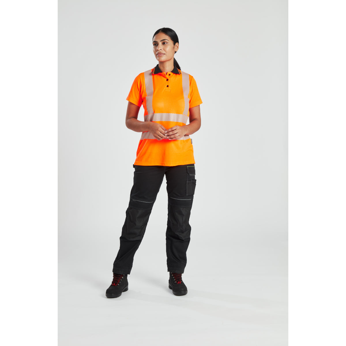 Orange/black PW3 Hi-Vis Women's Stretch Work Trouser