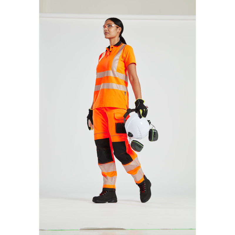 Full outfit view of the Portwest Hi-Vis women's workwear.