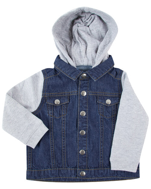 Larkwood Denim Jacket With Fleece Hood - LW750B
