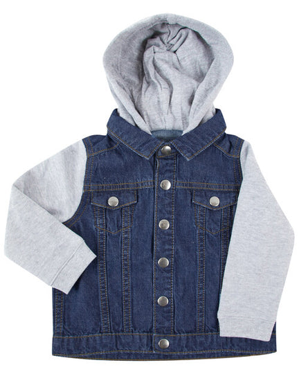 Larkwood Denim Jacket With Fleece Hood - LW750B