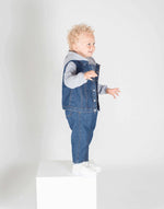 Larkwood Denim Jacket With Fleece Hood - LW750B - thumbnail 1