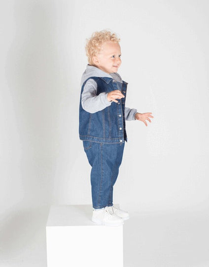 Larkwood Denim Jacket With Fleece Hood - LW750B