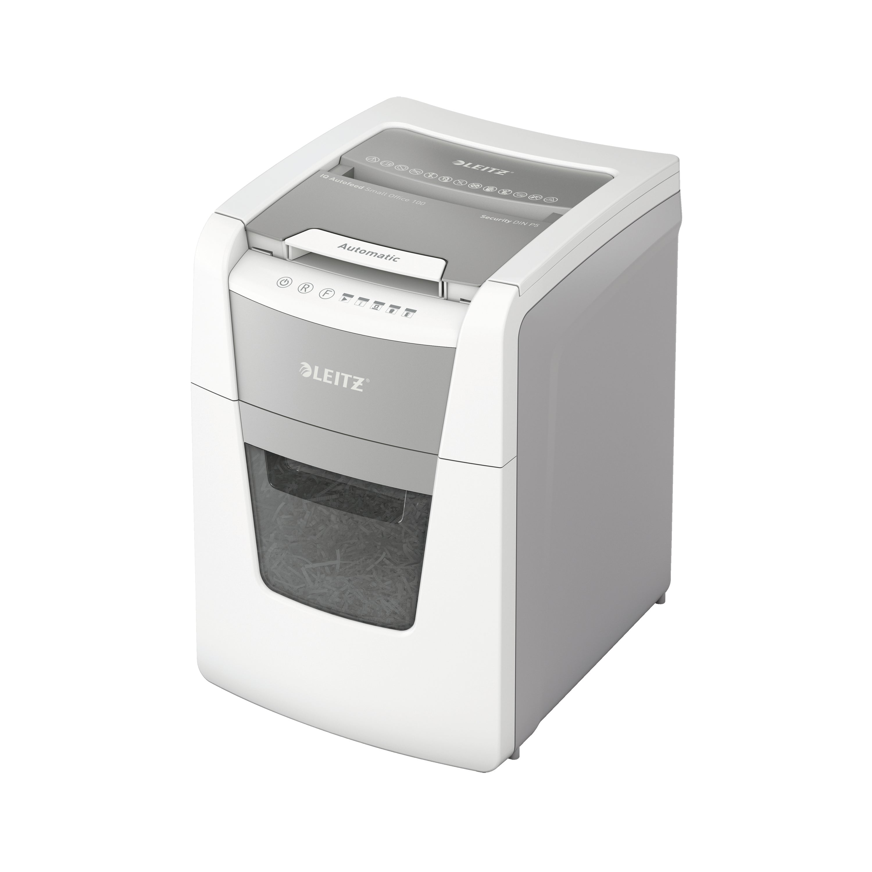 Leitz IQ Autofeed Office 100 Micro-Cut P-5 Shredder White 80121000