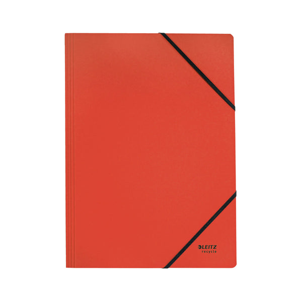 Leitz Recycle Card Folder/Elastic Bands A4 Red  (Pack of 10)