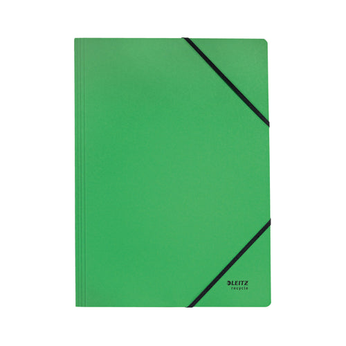 Leitz Recycle Card Folder/Elastic Bands A4 Green  (Pack of 10)