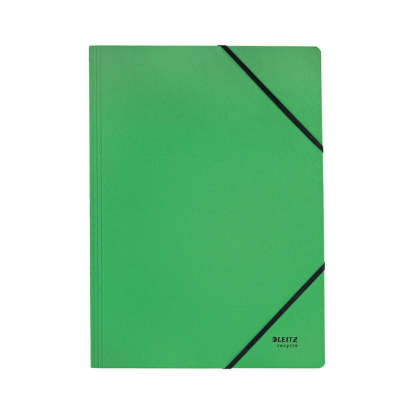 Leitz Recycle Card Folder/Elastic Bands A4 Green  (Pack of 10)