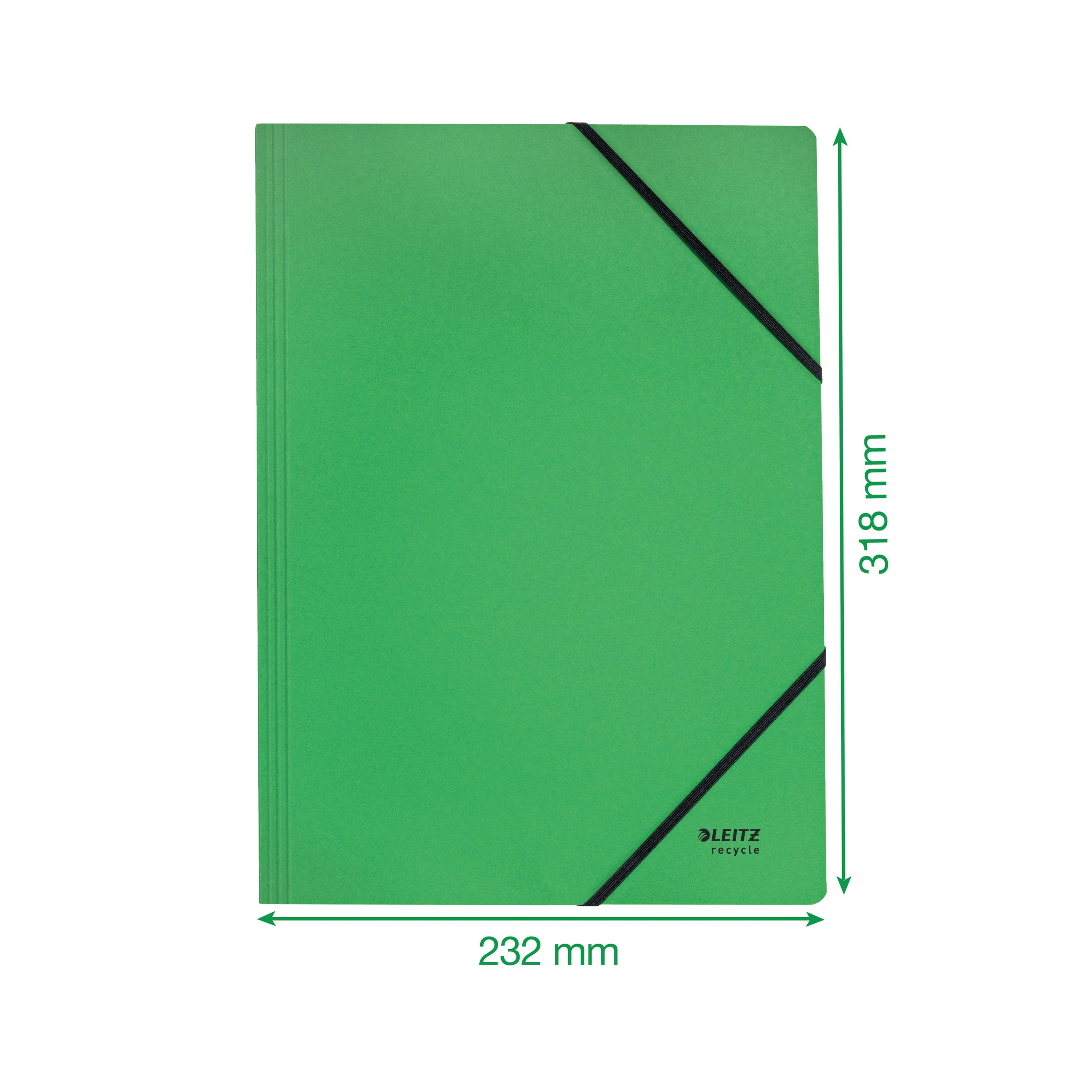 Leitz Recycle Card Folder/Elastic Bands A4 Green  (Pack of 10)