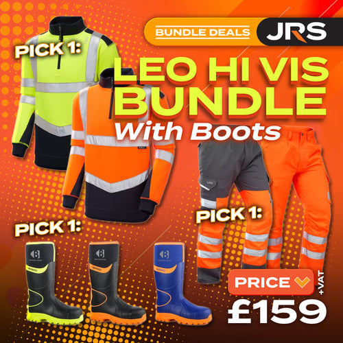 Leo Workwear Hi-Vis Workwear Bundle With Buckbootz BBZ8000 Wellies