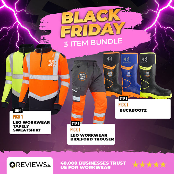 Leo Workwear Hi-Vis Workwear Bundle With Buckbootz BBZ8000 Wellies
