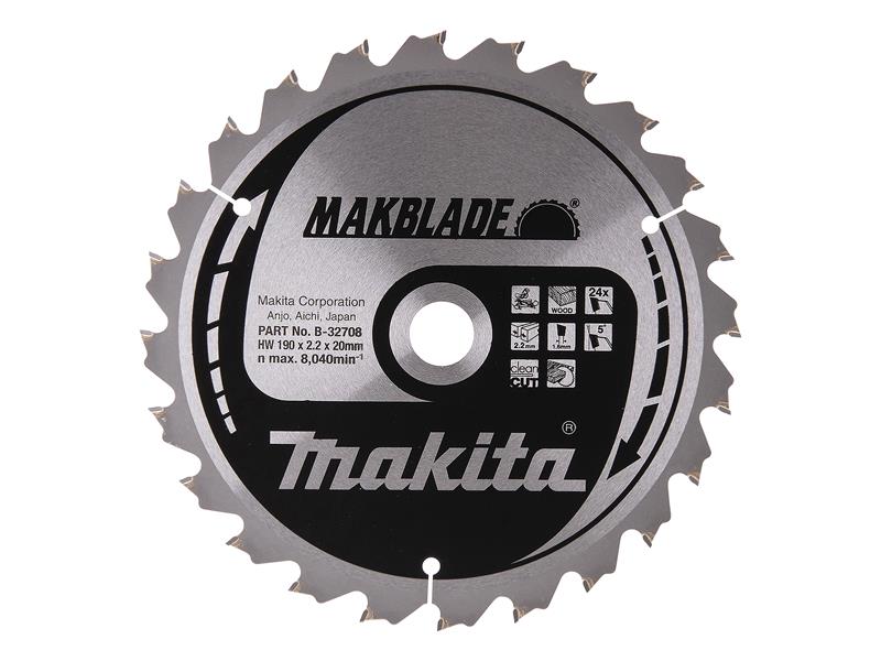 Makita B-32708 MAKBLADE Mitre Saw Blade 190 x 20mm x 24T