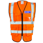 Security Printed Hi Vis Vest - ID Pocket - Velcro