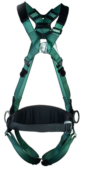Msa Standard V-Form Back/Chest/Hip D-Ring Qf Harness W/ Waist Belt