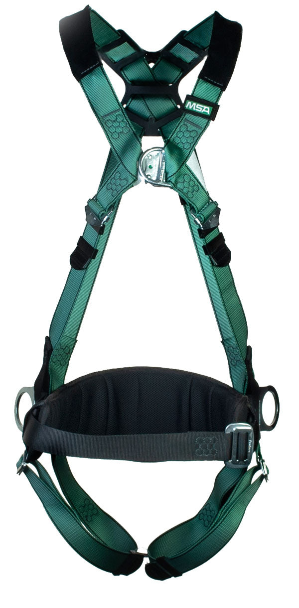 Msa Xs V-Form Back/Chest/Hip D-Ring Qf Harness W/ Waist Belt